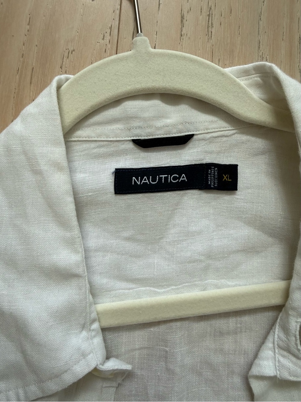 Nautica White Linen Button-Up Shirt - Picture 2 of 3